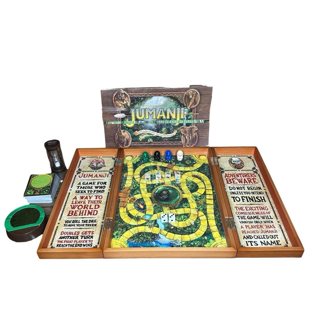 Jumanji the Game Real Wooden Box Edition of the Classic Adventure Board Game